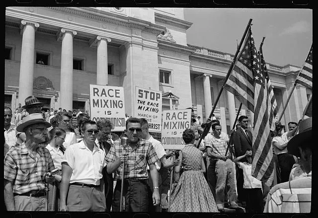 Little Rock, 1959. Rally at state capitol