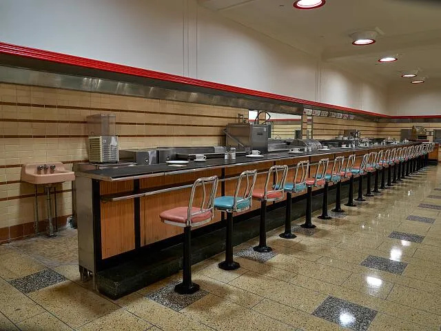 Lunch counter at the old Woolworth's 
