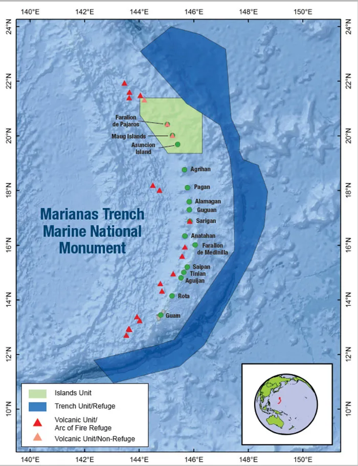 Map Marianas Trench Marine National Monument