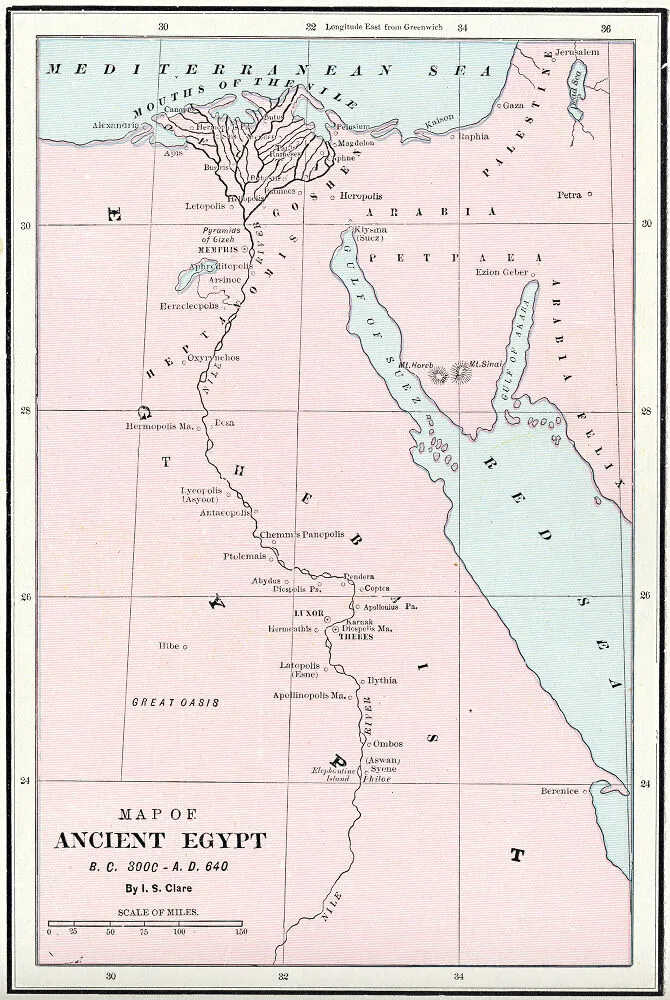 Map of Ancient Egypt BC 3000-AD 640 - DPLA - c94f2b26e52171ea27e71fc9d37436e9