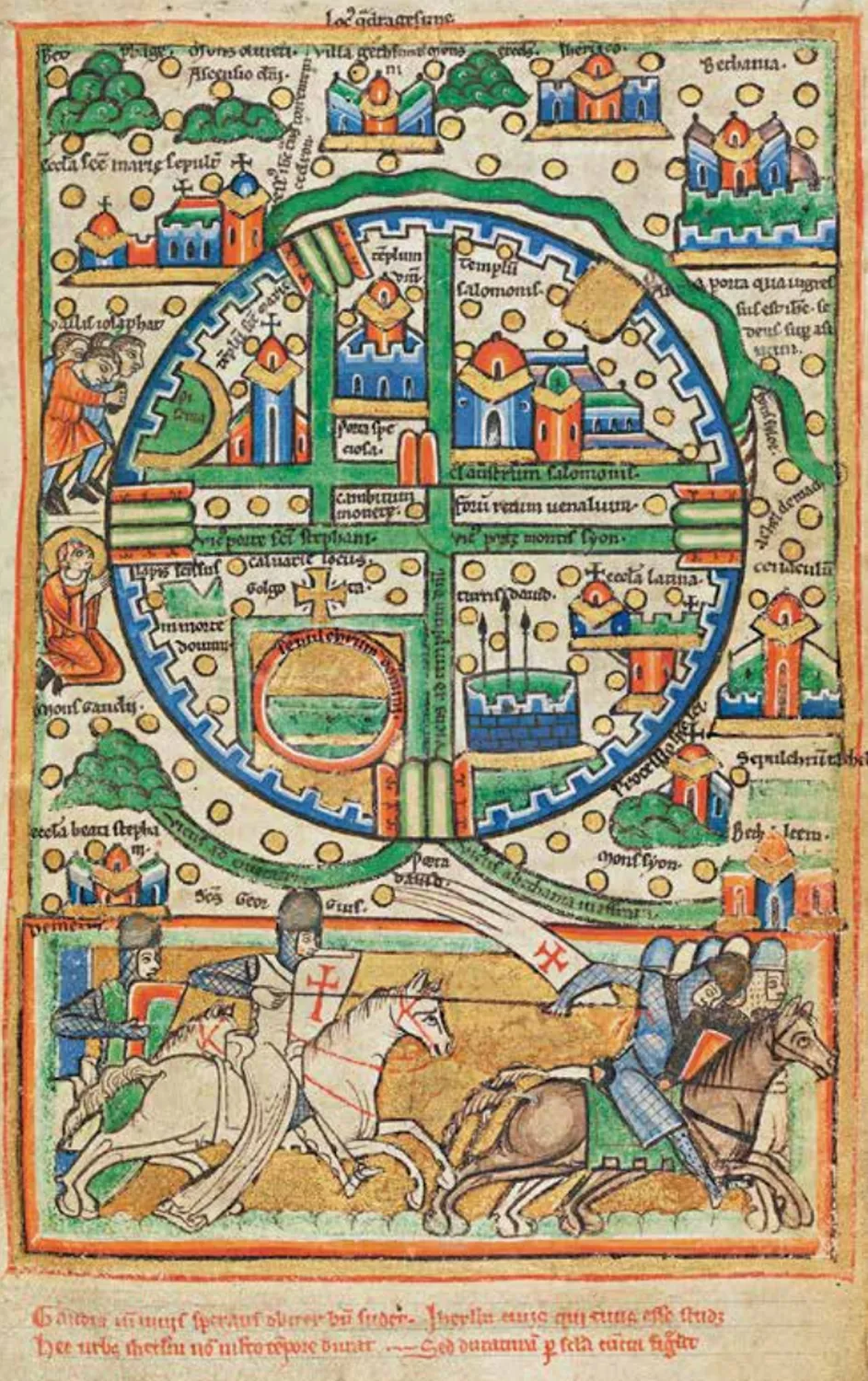 Map of Crusader Jerusalem, late 12th century