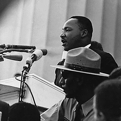 Martin Luther King, Jr. speaking at the Civil Rights Marc.jpg
