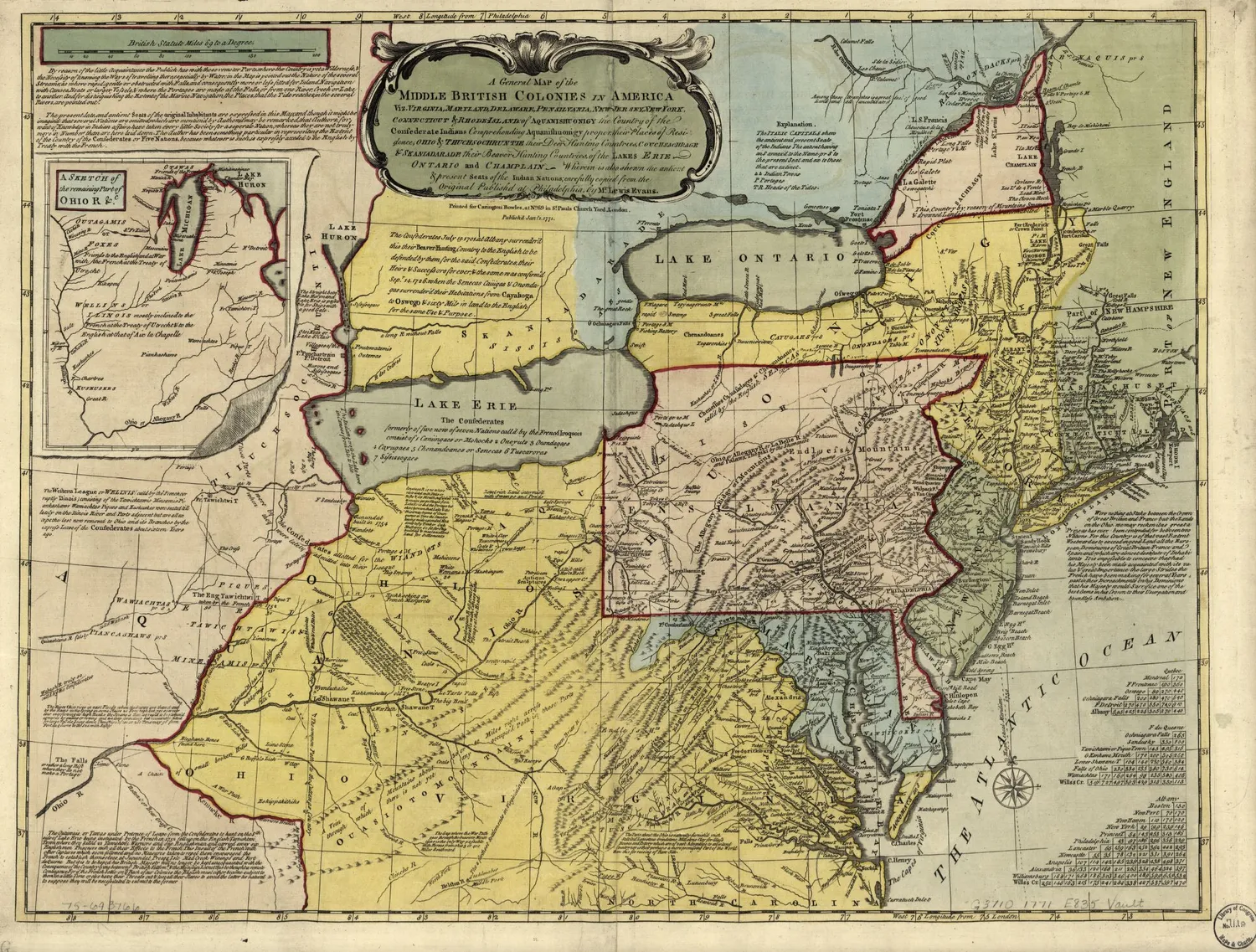 Middle British colonies in USA 1771