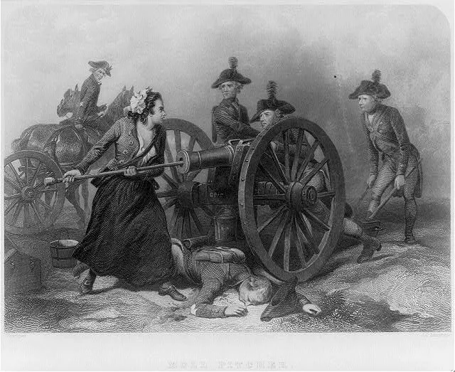 Molly Pitcher [i.e. Molly McCauley loading cannon at Battle of Monmouth, 1778]