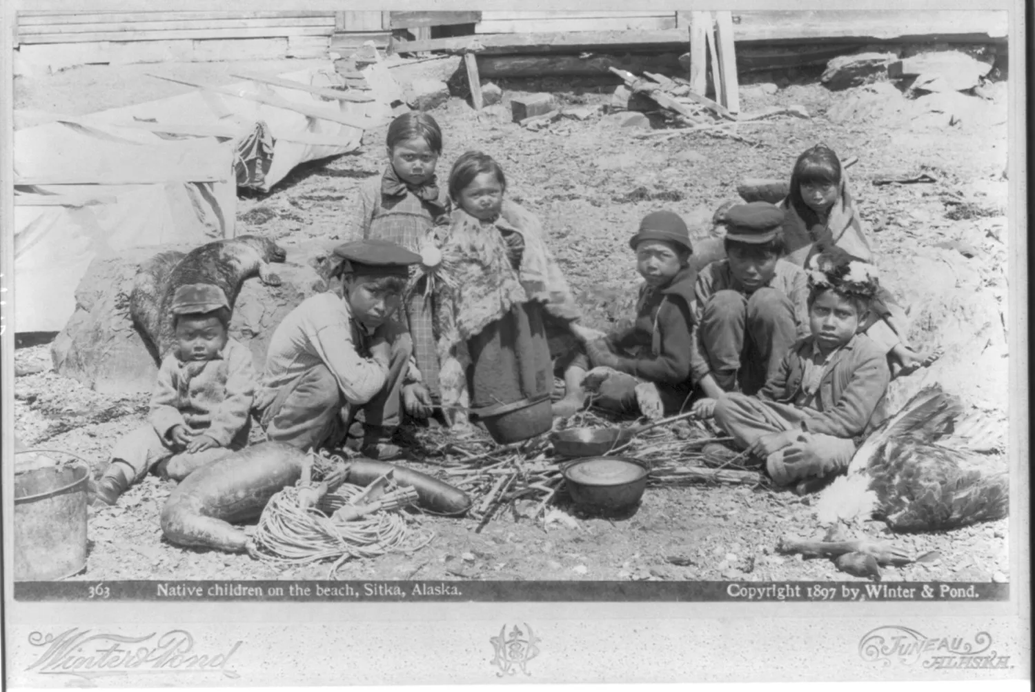Native children on the beach, Sitka, Alaska LCCN2007680805.jpg