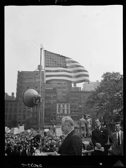 New York, New York. June 6, 1944. Reverend A. Hamilton Nesbitt at the D-day rally in Madison Square