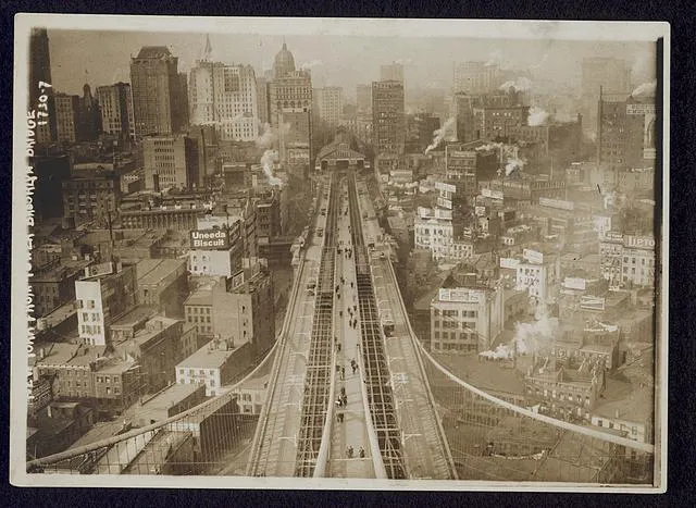 New York from tower of Brooklyn Bridge