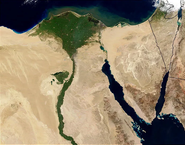 Nile River and delta from orbit