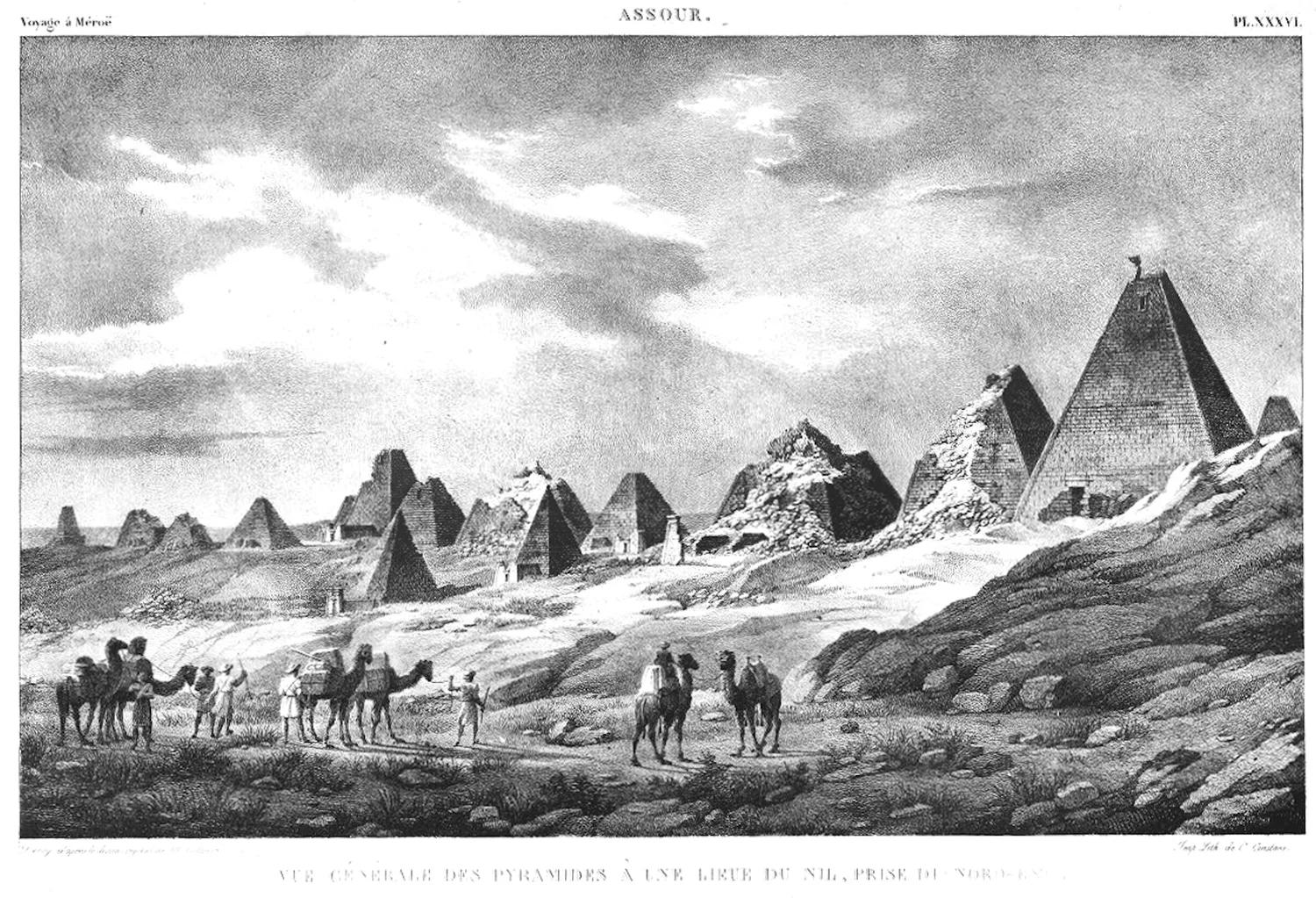 Nubian pyramids of Meroe in 1821
