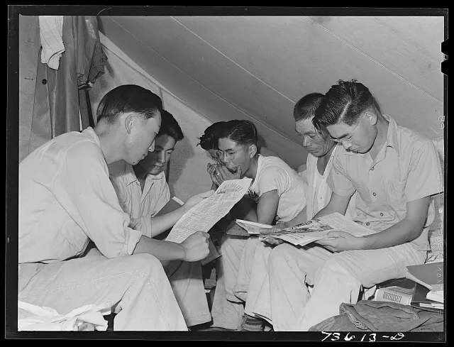 Nyssa, Oregon. FSA (Farm Security Administration) mobile camp. Japanese-Americans who live at the camp