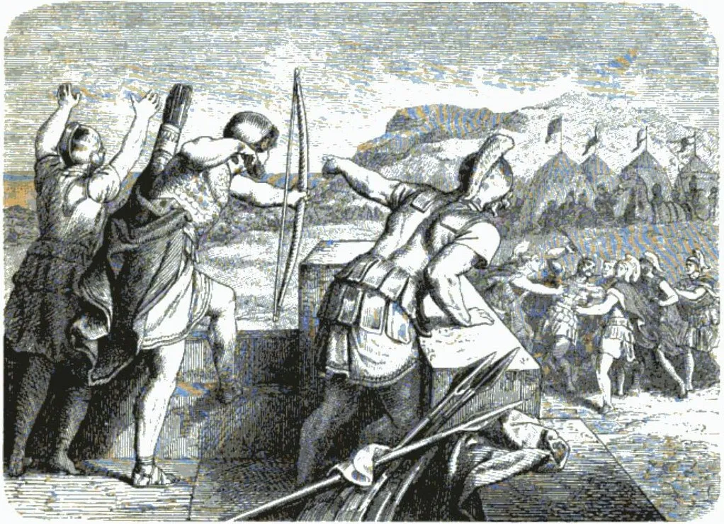 Philip II of Macedon losing his eye during the siege of Methone, 355–354 BC