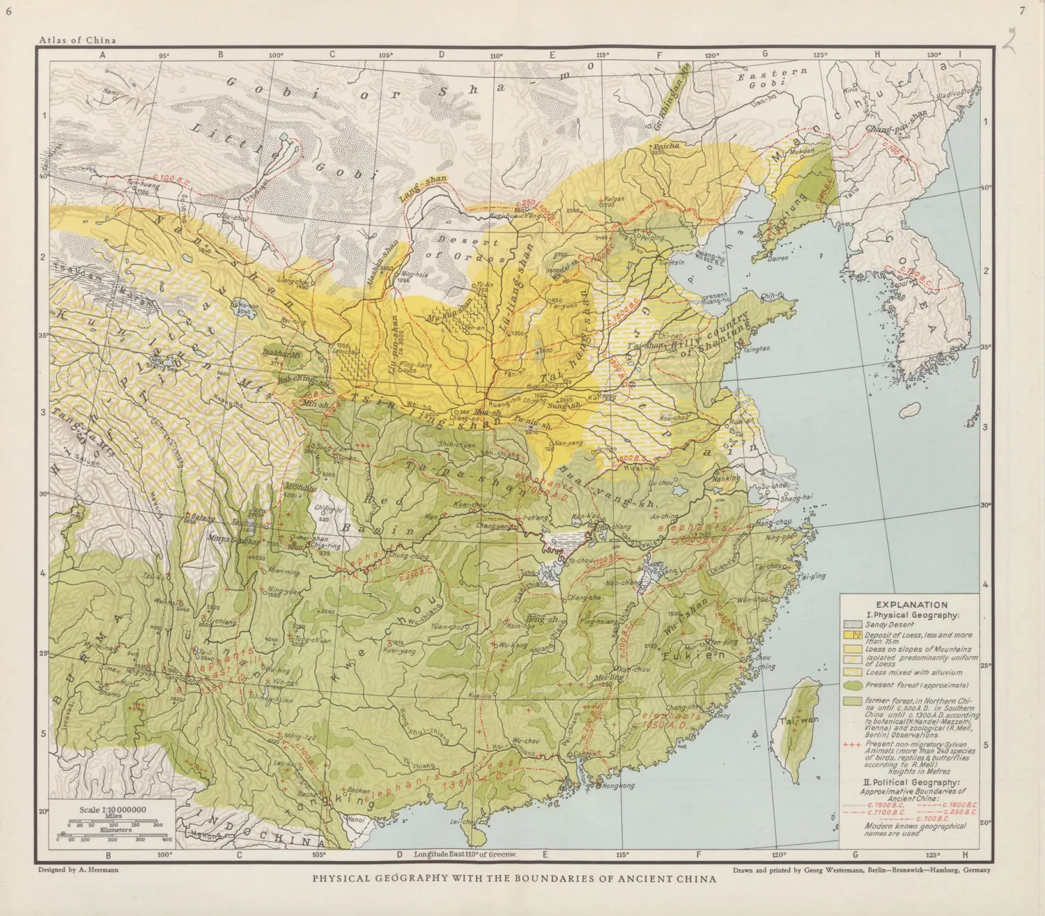 Physical Geography with the Boundaries of Ancient China