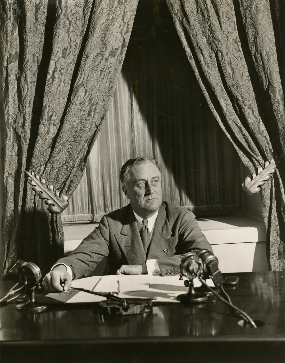 President Franklin D. Roosevelt Broadcasting his First Fireside Chat Regarding the Banking Crisis, from the White House, Washington, DC