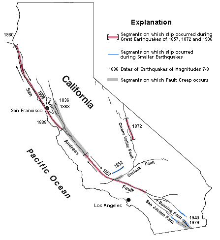 San Andreas Fault Map