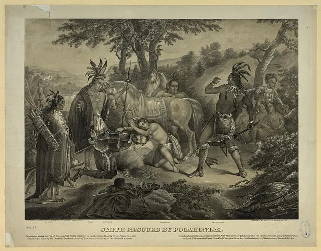 Smith rescued  by Pocahontas