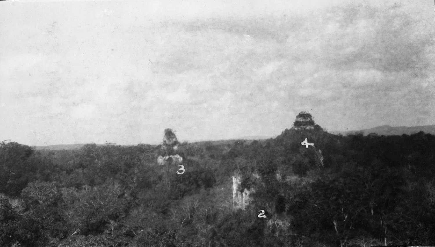 Temples II, III, and IV, Tikal, Guatemala 1923