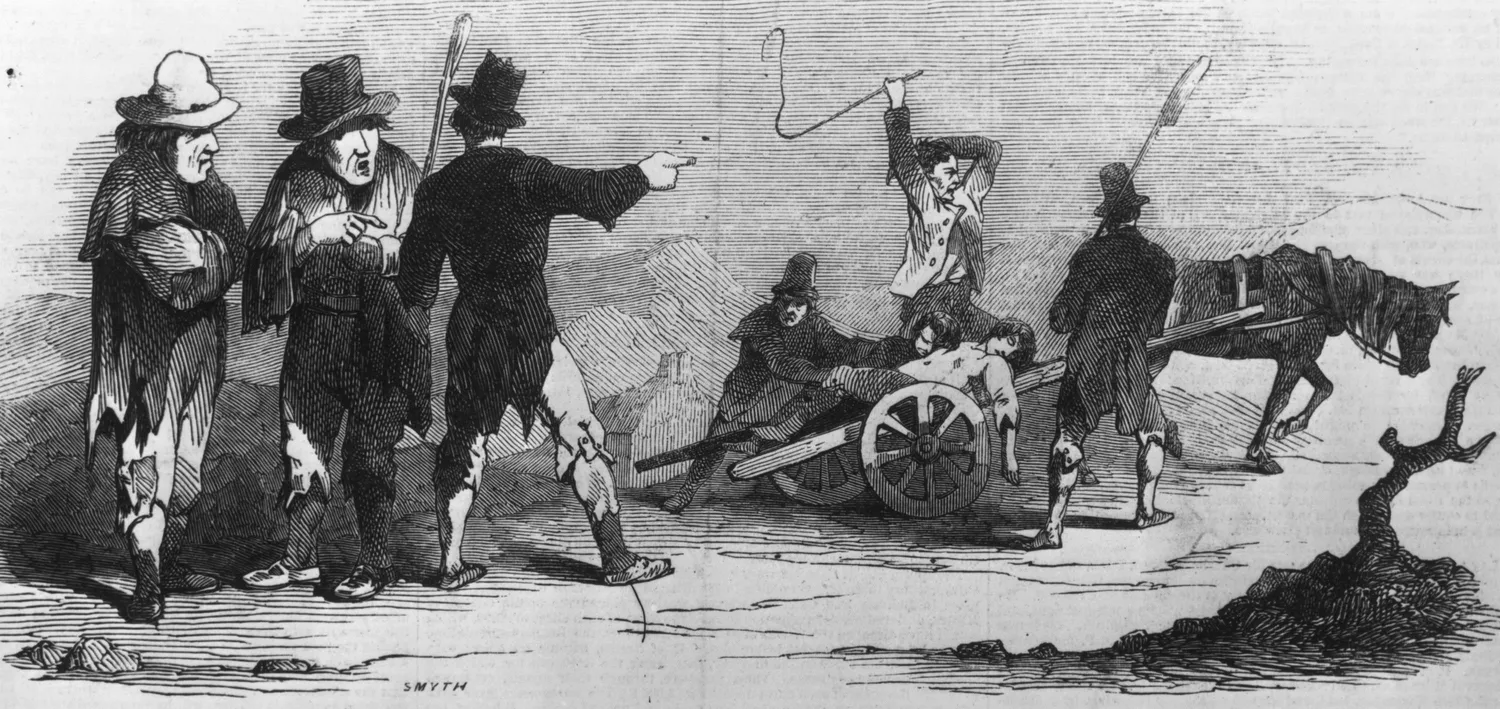 The Famine in Ireland, Funeral at Skibbereen - ILN 1847