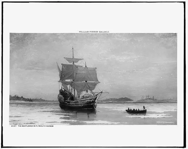 The Mayflower in Plymouth harbor