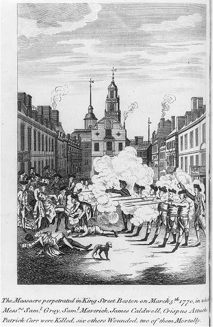 The massacre perpetrated in King Street Boston on March 5th 1770, ...