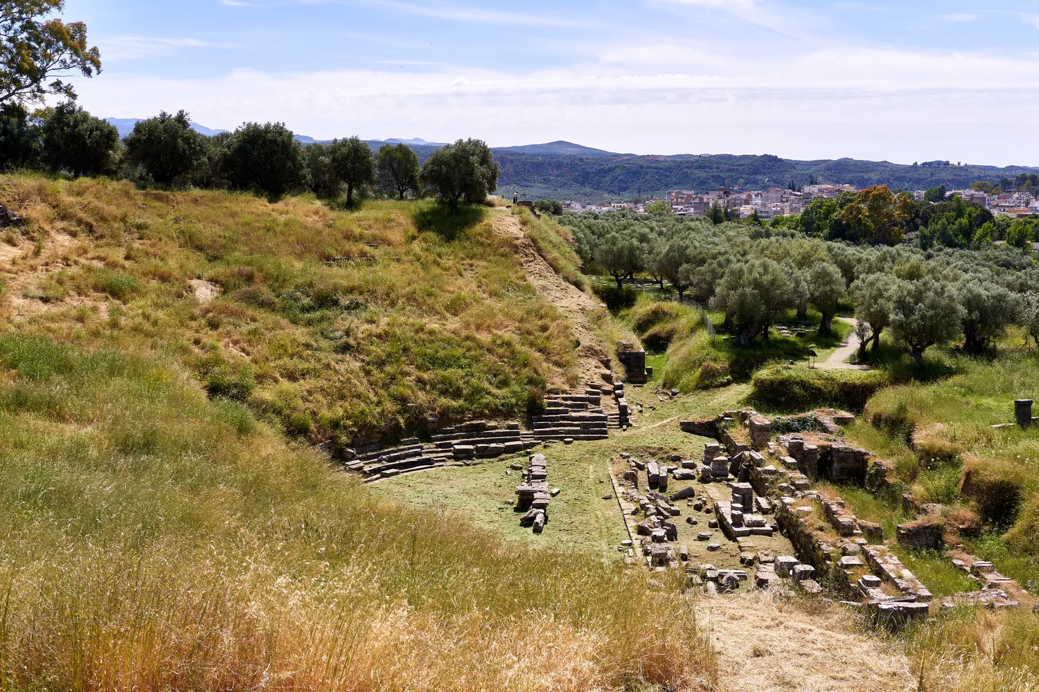 The ruins of the ancient Theatre of Sparta on May 15, 2019