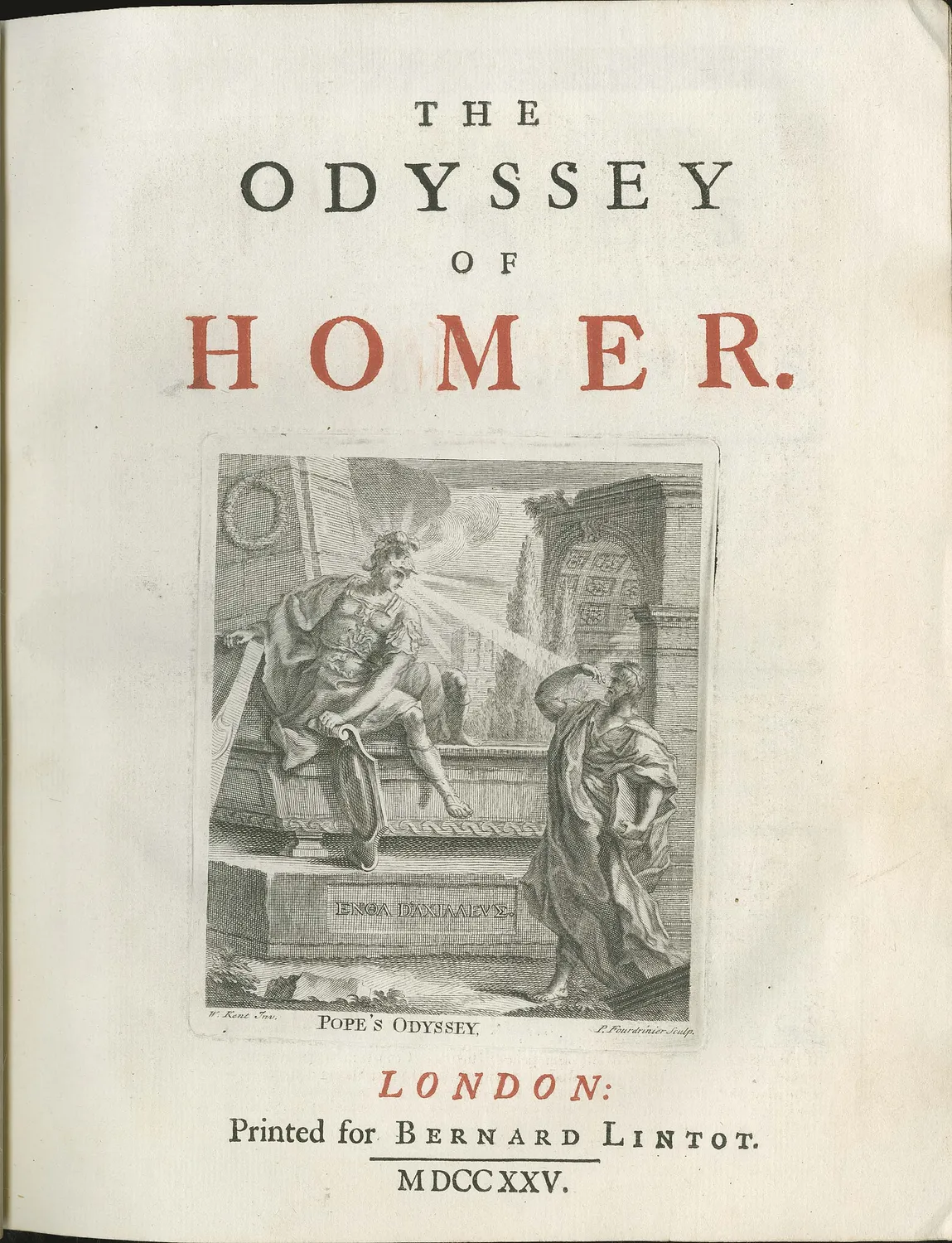 Title page to Pope's Odyssey