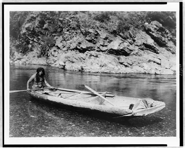 Yurok canoe on Trinity River