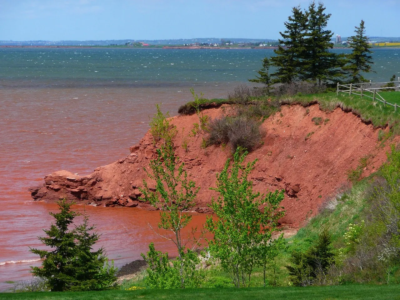 coastline, water, shore, erosion, eroded, soil, shoreline, sea, ocean, nature, prince edward island, canada, seascape