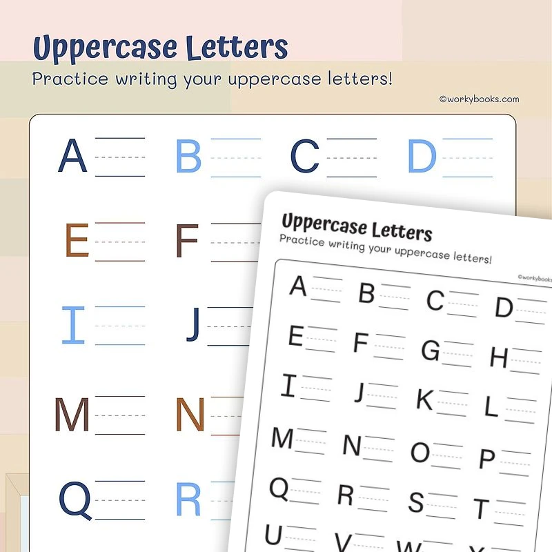 Uppercase Letters — ela worksheet for Grade 1, page 1 of 3