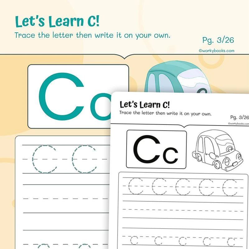 Alphabet C — ela worksheet for Grade K, Grade 1, page 1 of 3