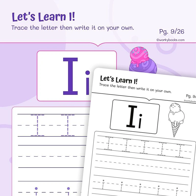 Alphabet I — ela worksheet for Grade K, Grade 1, page 1 of 3