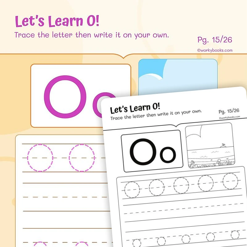 Alphabet O — ela worksheet for Grade K, Grade 1, page 1 of 3