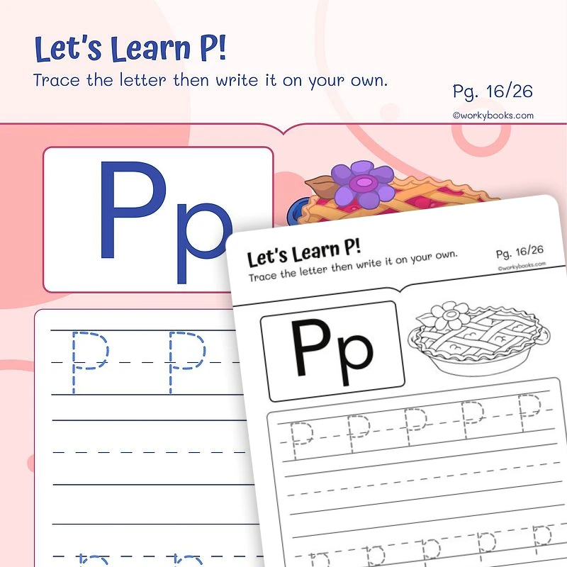 Alphabet P — ela worksheet for Grade K, Grade 1, page 1 of 3