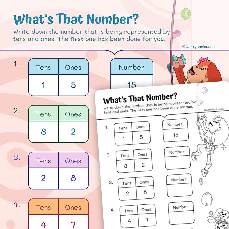 What's That Number?—Number Sense — math worksheet for Grade 1, page 1 of 3