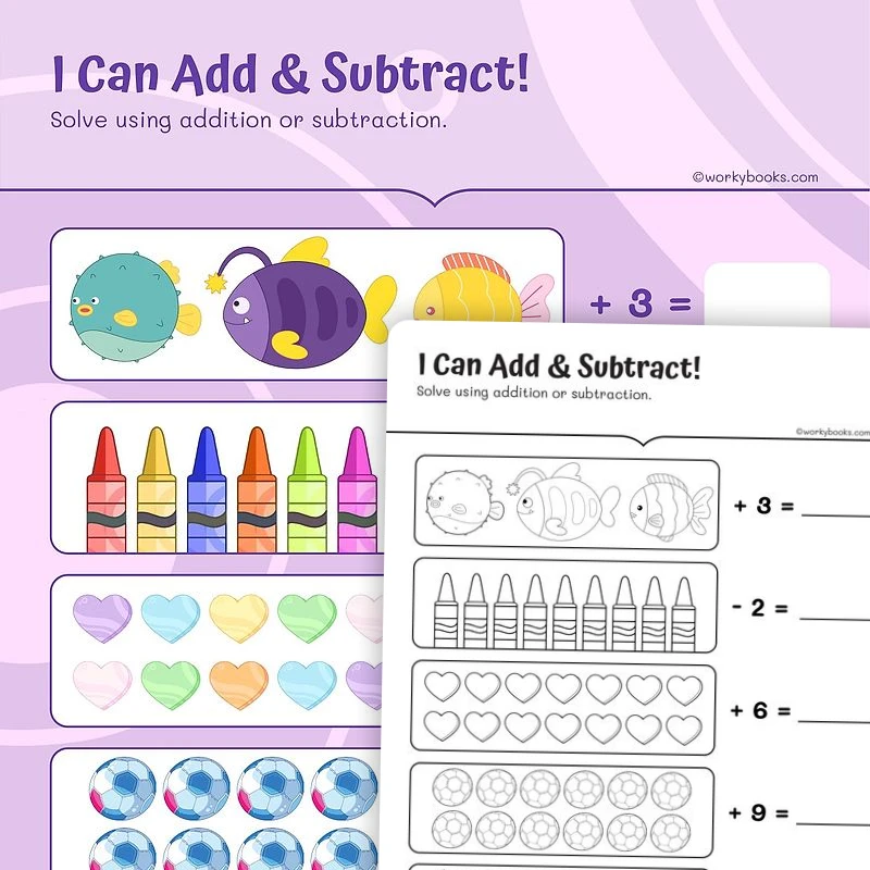 I Can Add and Subtract! — math worksheet for Grade 1, page 1 of 3