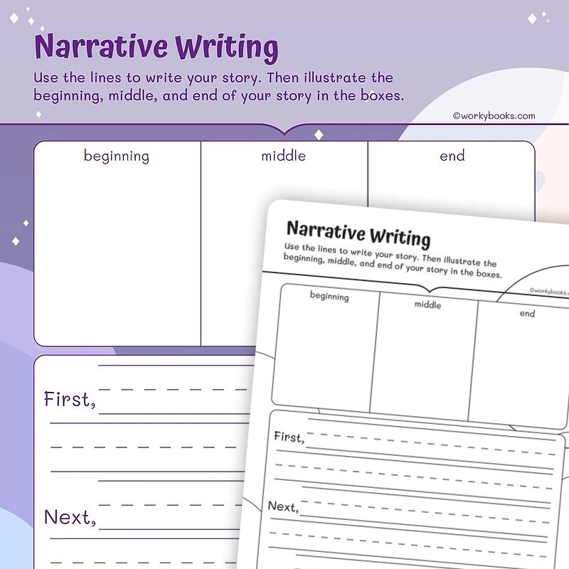 What is Narrative Writing? — ela worksheet for Grade 1, page 1 of 3