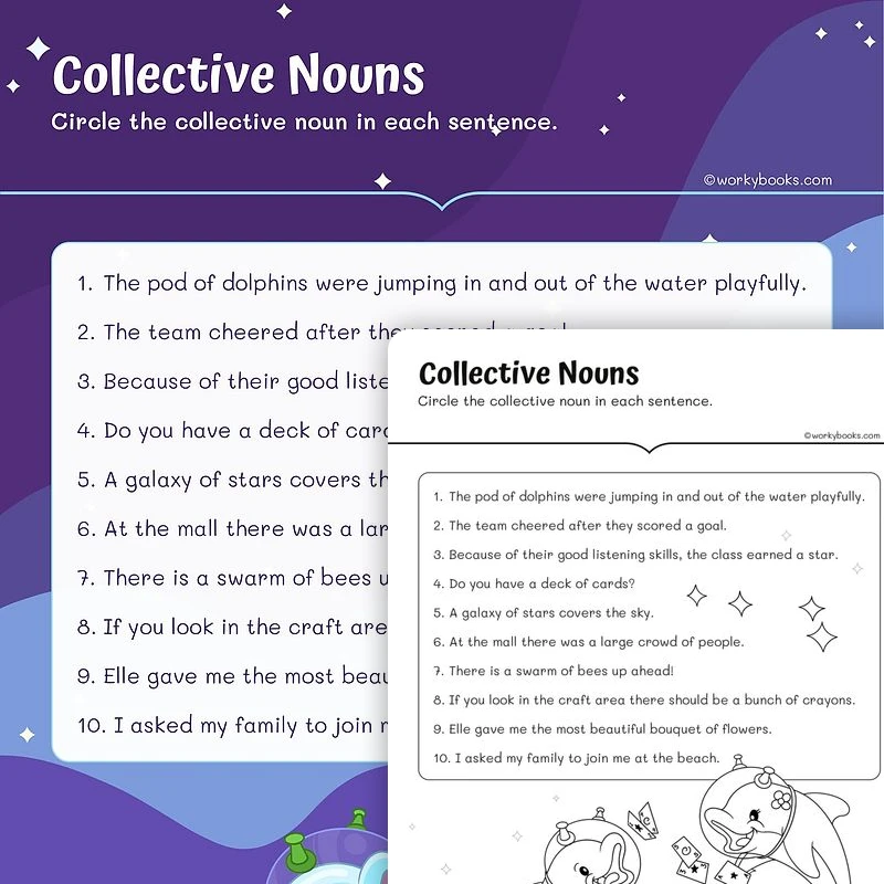 Collective Nouns — ela worksheet for Grade 2, page 1 of 3