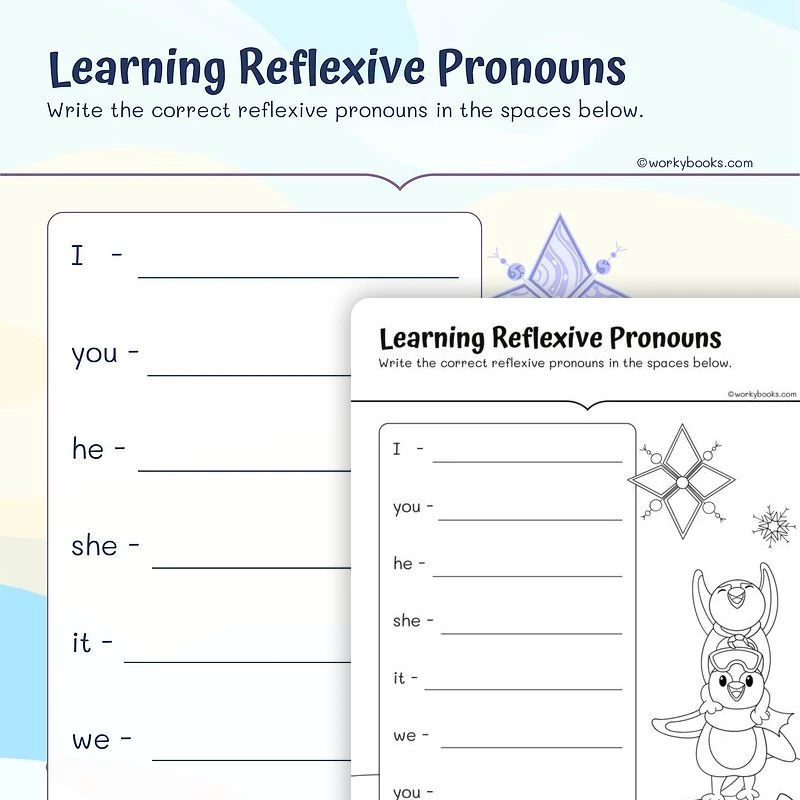 Learning Reflexive Pronouns — ela worksheet for Grade 2, page 1 of 3