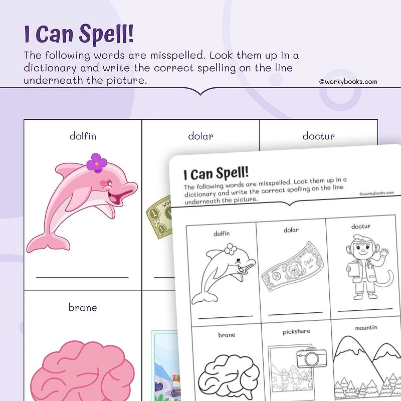 I Can Spell! — ela worksheet for Grade 2, page 1 of 3