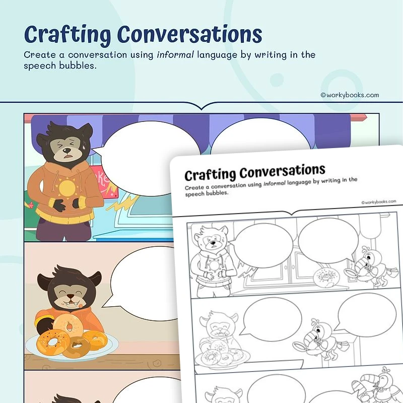 Inferencing Comics — ela worksheet for Grade 2, page 1 of 3
