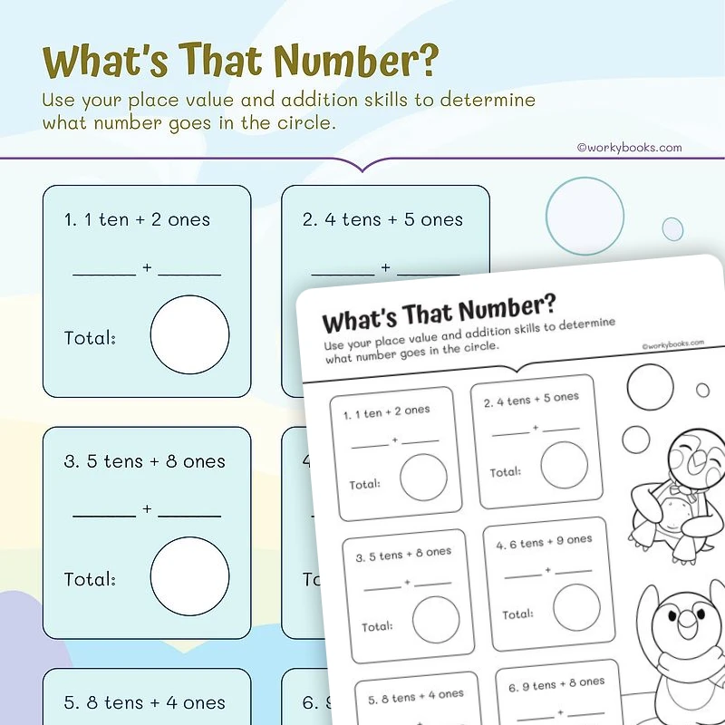What’s That Number? — math worksheet for Grade 2, page 1 of 3