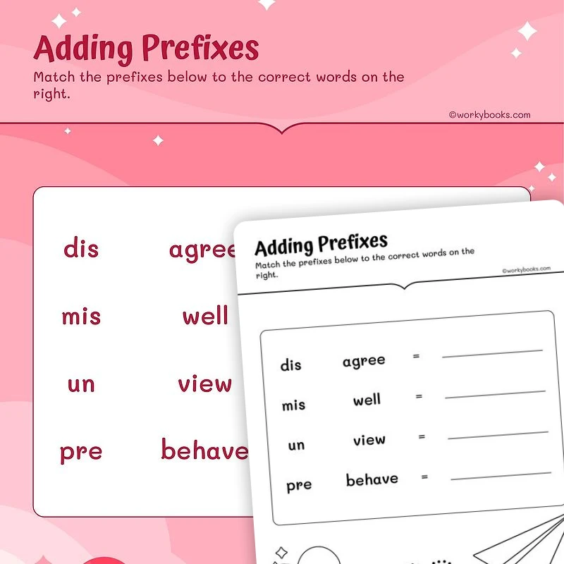 Adding Prefixes — ela worksheet for Grade 2, page 1 of 3