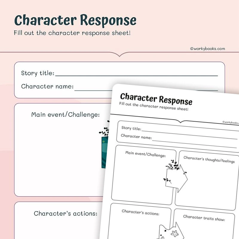 Character Response — ela worksheet for Grade 2, page 1 of 3