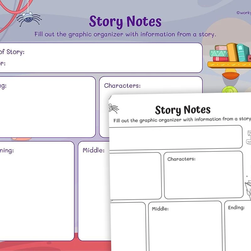 Story Notes — ela worksheet for Grade 2, page 1 of 3