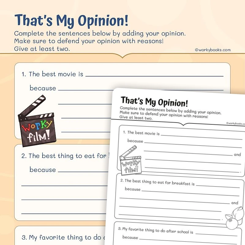 That's My Opinion! — ela worksheet for Grade 2, page 1 of 3