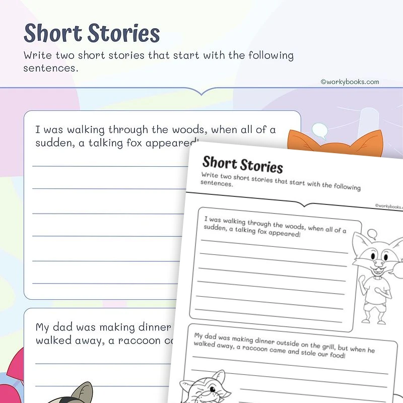 Writing Creative Narratives — ela worksheet for Grade 2, page 1 of 3