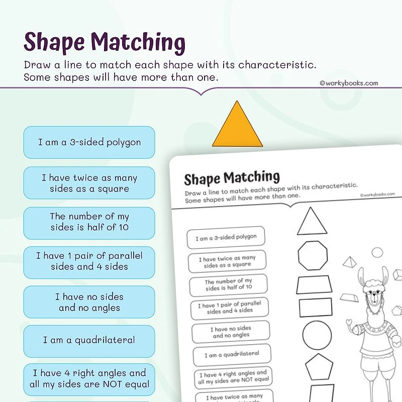 Shape Matching — math worksheet for Grade 3, page 1 of 3