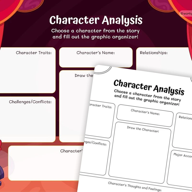 Character Traits Graphic Organizer — ela worksheet for Grade 2, Grade 3, Grade 4, Grade 5, Grade 6, page 1 of 3