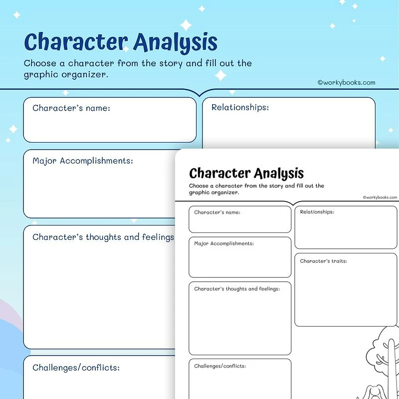 Character Map Graphic Organizer — ela worksheet for Grade 2, Grade 3, Grade 4, Grade 5, Grade 6, page 1 of 3