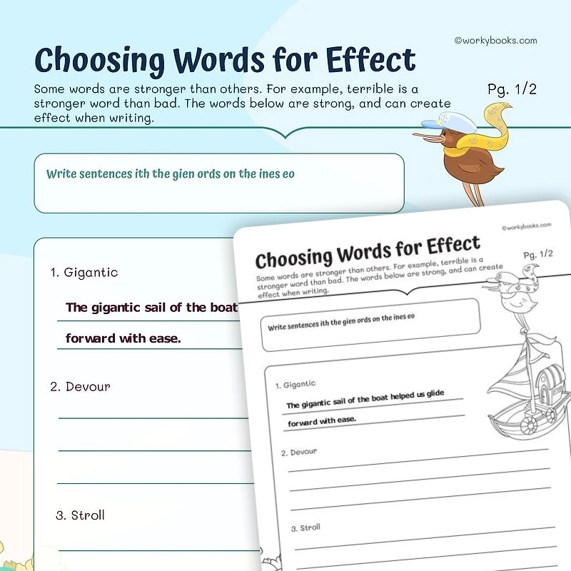 Choosing Words and Phrases for Effec — ela worksheet for Grade 3, page 1 of 3