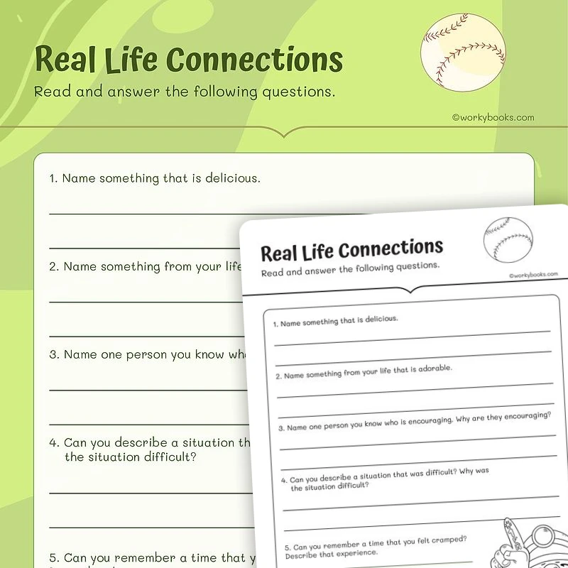 Identifying Real Life Connections — ela worksheet for Grade 3, page 1 of 3
